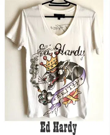 Ed Hardy 에드하디 y2k V넥 티셔츠 S