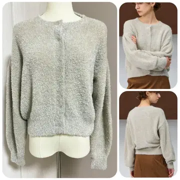 새상품 ACUTA 라메 샤기 가디건 가을 겨울 그레디 브릴리언트