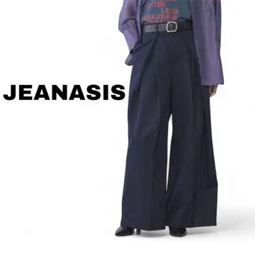 JEANASIS 지나시스 슈퍼 배기 치노 팬츠 네이비 턱 S
