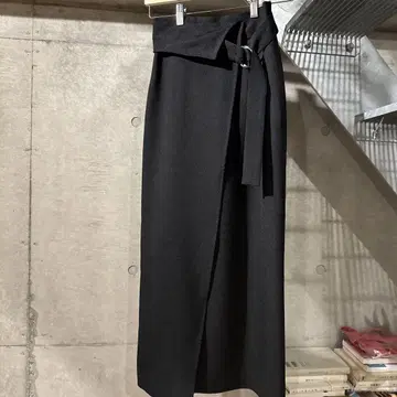 PUBLIC TOKYO 린넨 라이클 랩 타이트 스커트