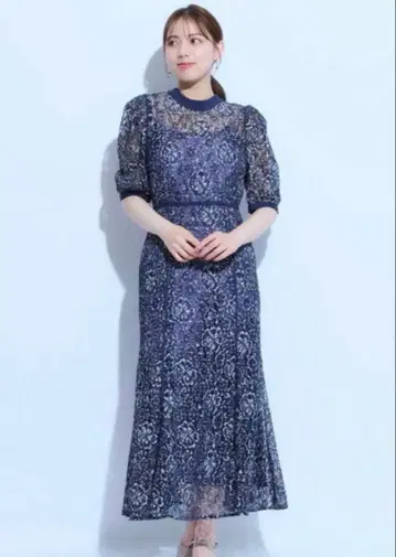 Mystrada 원피스 드레스 네이비 블루 롱 드레스 결혼식