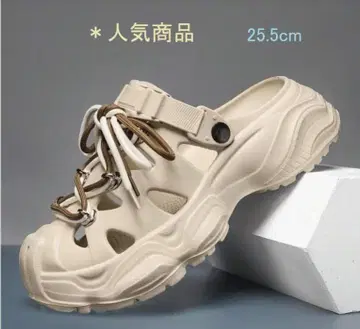 통굽 클로그 샌들 베이지 25.5cm