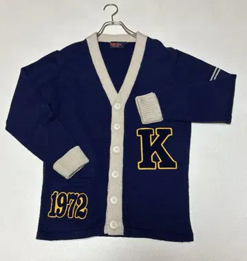 새상품급 켄트 애비뉴 네이비 K 와펜 로고 가디건 1972