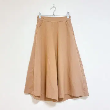 히어즈 와이드 팬츠 M 베이지 허리밴딩 심플 캐주얼 봄 여름