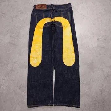 야마네 다이코쿠 갈매기 데님 다크 네이비 셀비지 EVISU W33