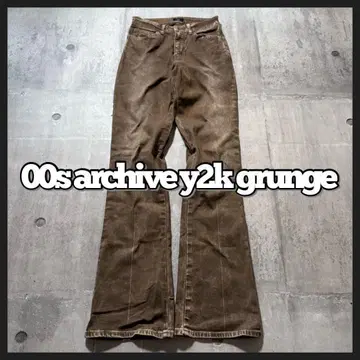 2000's y2k 헤이세이 갸루 플레어 데님 부츠컷 청바지 페이드