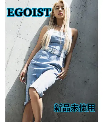 EGOIST 데님 미디 디베아 원피스