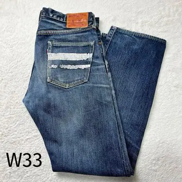모모타로 진즈 출진 라벨 데님 팬츠 W33