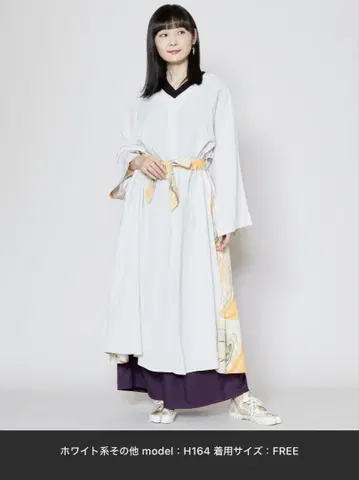 카야 색 흐름 하치카케 원피스