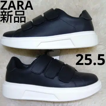 미사용 ZARA 통굽 스니커즈 벨크로 블랙 25.5