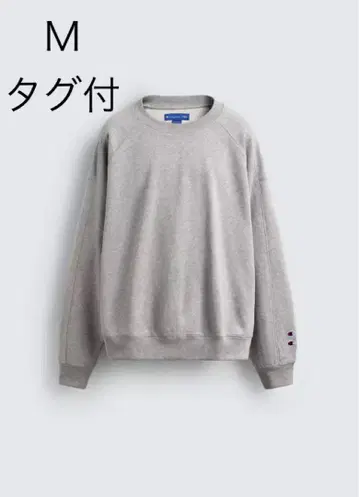 CHAMPION X ZARA 패치 크루넥 맨투맨 리버스 위브