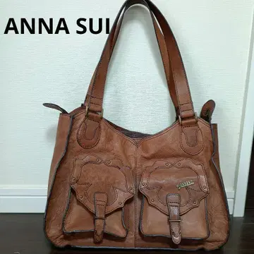 ANNA SUI 안나수이 가죽 천연 가죽 숄더백 안쪽 올 패턴 버터플라이