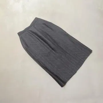 OA2893 [준아시다] 스커트 [7] 미디 기장 스트라이프 슬릿 그레이