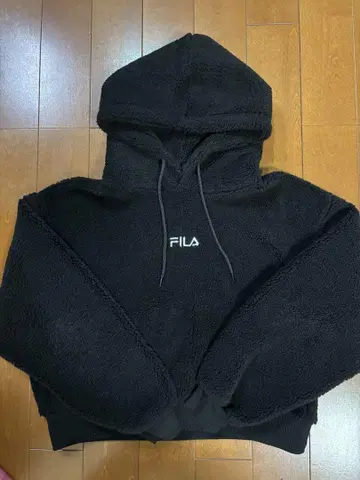 FILA 플리스 블랙 후드티