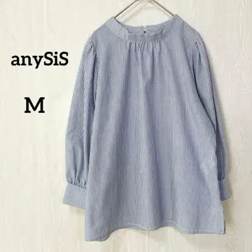 any SiS 블라우스 셔츠 스트라이프 펄 M 오피스 캐주얼