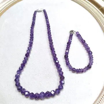 CH81 보라색 크리스탈 목걸이와 팔찌 세트
