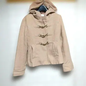 후드 부착 베이지 더플 코트 M 사이즈