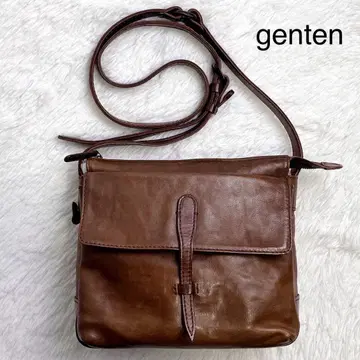 겐텐 genten 숄더백 가죽 플랩 크로스바디