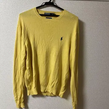 폴로 랄프 로렌 면 100% 니트 옐로우 컬러