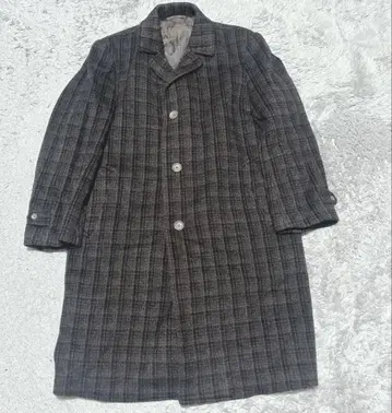 MITSUKOSHI 체크 무늬 체스터 롱 코트 [F] 다크 브라운