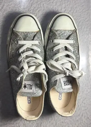 ALL STAR 실버 글리터 스니커즈