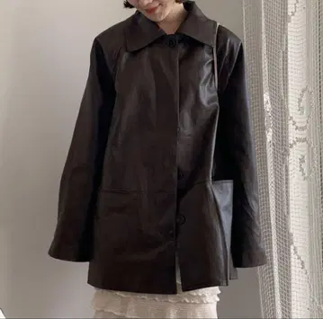 nugu 블랙 가죽 자켓 아우터