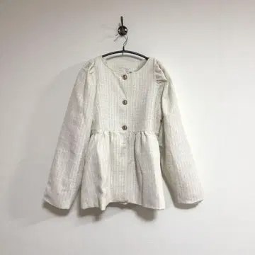 AS KNOW AS plus 페플럼 노카라 트위드 자켓