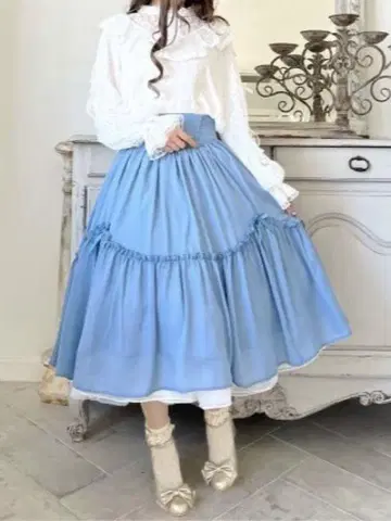axes femme kawaii 빈티지 쉬폰 스커트