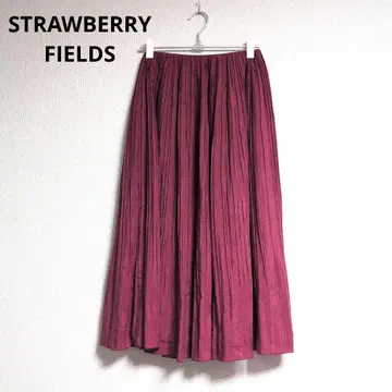 0358 STRAWBERRY FIELDS 플리츠 롱 스커트