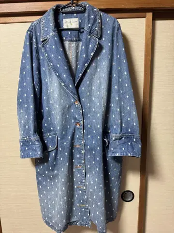 Franche Lippee FL5 도트 무늬 데님 롱 자켓