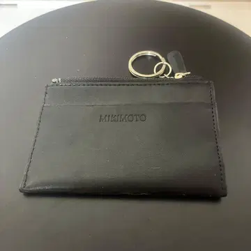 MIKIMOTO 블랙 가죽 코인 케이스