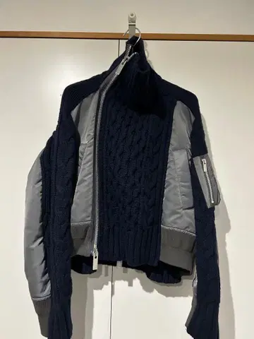 sacai 2023 AW 니트 도킹 봄버 자켓