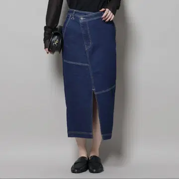 [ 나노 유니버스 ] 랩 펜슬 데님 스커트 M 네이비