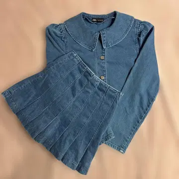 [ 새상품급 ] ZARA 데님 블루 스커트 셋업