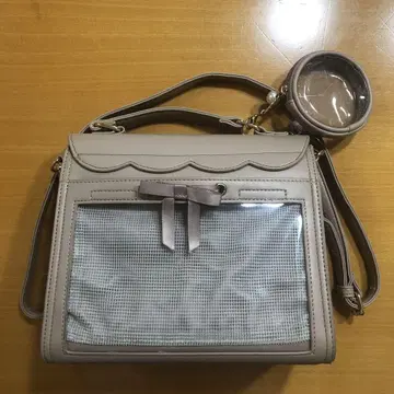 WEGO 핑크 베이지 리본 포함 숄더백 이타백