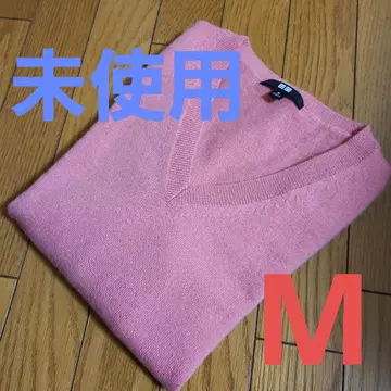 미사용 UNIQLO 캐시미어 100% V넥 스웨터 M