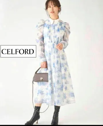 CELFORD 플라워 프린트 롱 원피스 포멀
