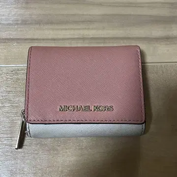 MICHAEL KORS 3단 폴더형 지갑 핑크/화이트