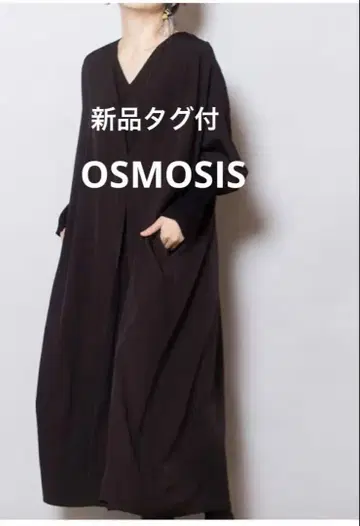 택 포함 새상품 오즈모시스 WEB 한정판 아이템 턱 돌먼 원피스 블랙
