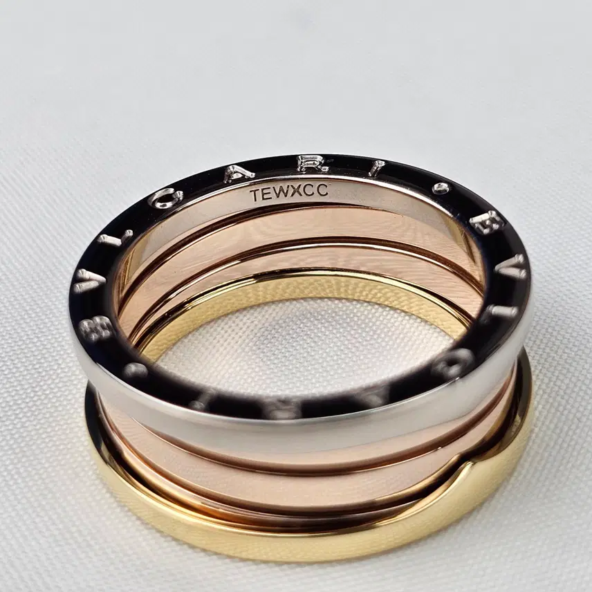 불가리 비제로원 3밴드 18K 3색 콤비 62호 22호 반지 링 사진 4