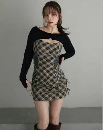 andmary 체크 원피스