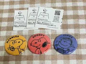 peanuts cafe 가챠 캔뱃지 3개 세트