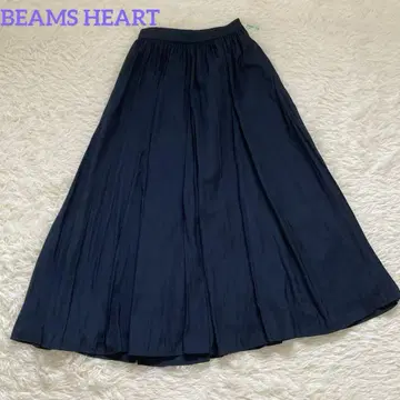 [ BEAMS HEART ] 빔즈 플레어 스커트 네이비 S 클리닝 완료
