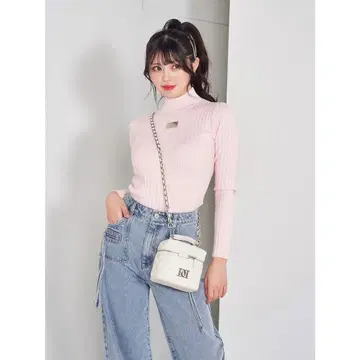 Darich 플레이트 칼라 리브 니트탑