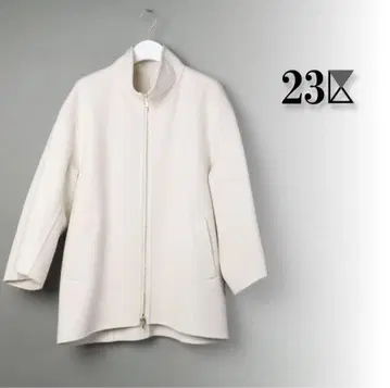 171* 새상품 23구 울 리버 스탠드 카라 코트 블루종 38 (9)