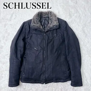 SCHLUSSEL 블랙 퍼 자켓 y2k 00s 블루종