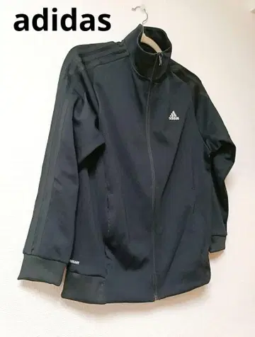 새상품 adidas 아디다스 3선 블랙 집업 후드티 L