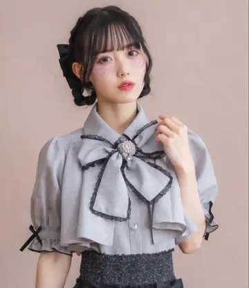 ROJITA 요크 플레어 보타이 블라우스 지뢰 양산 로지타
