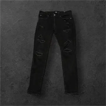 AZUL 데미지 블랙 스키니 데님