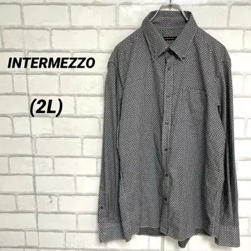INTERMEZZO 인터메쪼 실크 모노톤 화이트 블랙 긴팔 셔츠